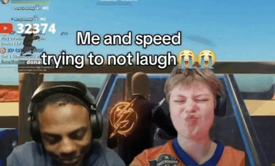 watching a youtube video and the people in it are laughing and i'm laughing along with them