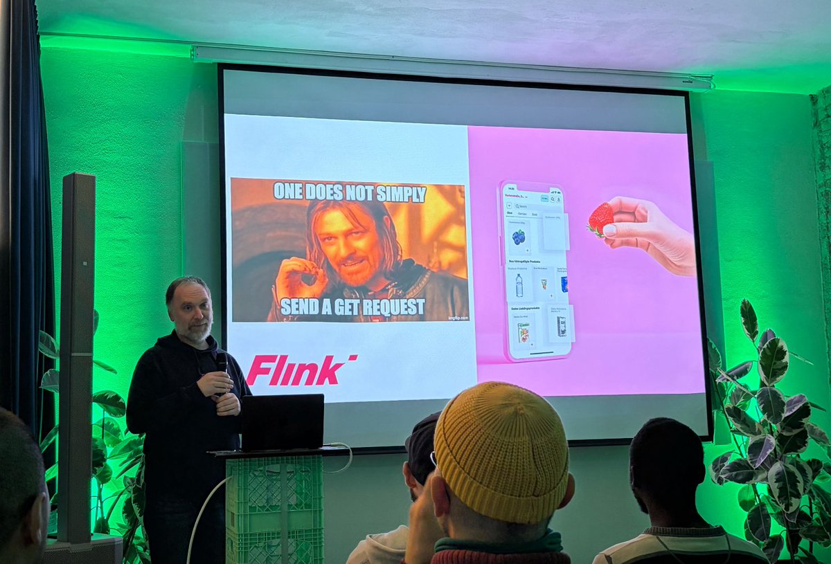 PyBerlinPython's tweet photo. Paweł Wiszniewski speaking about "One does not simply send a GET request" https://t.co/ekNSA6ifUs