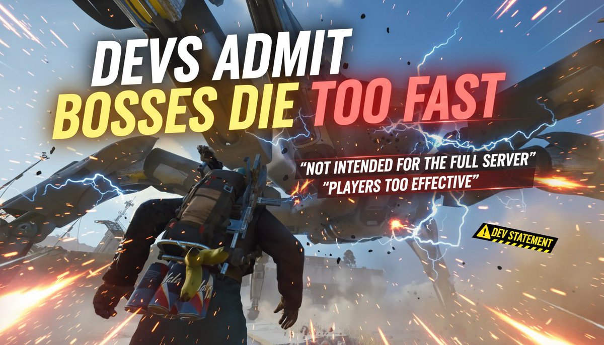 Embark admits Arc Raiders bosses are dying too fast because the whole server shows up to fights meant for a couple squads 💀

Should they make bosses stronger or loosen ABMM during special boss events?

#ArcRaiders #GamingNews #ExtractionShooter
<a href="/ARCRaidersGame/">ARC Raiders</a>