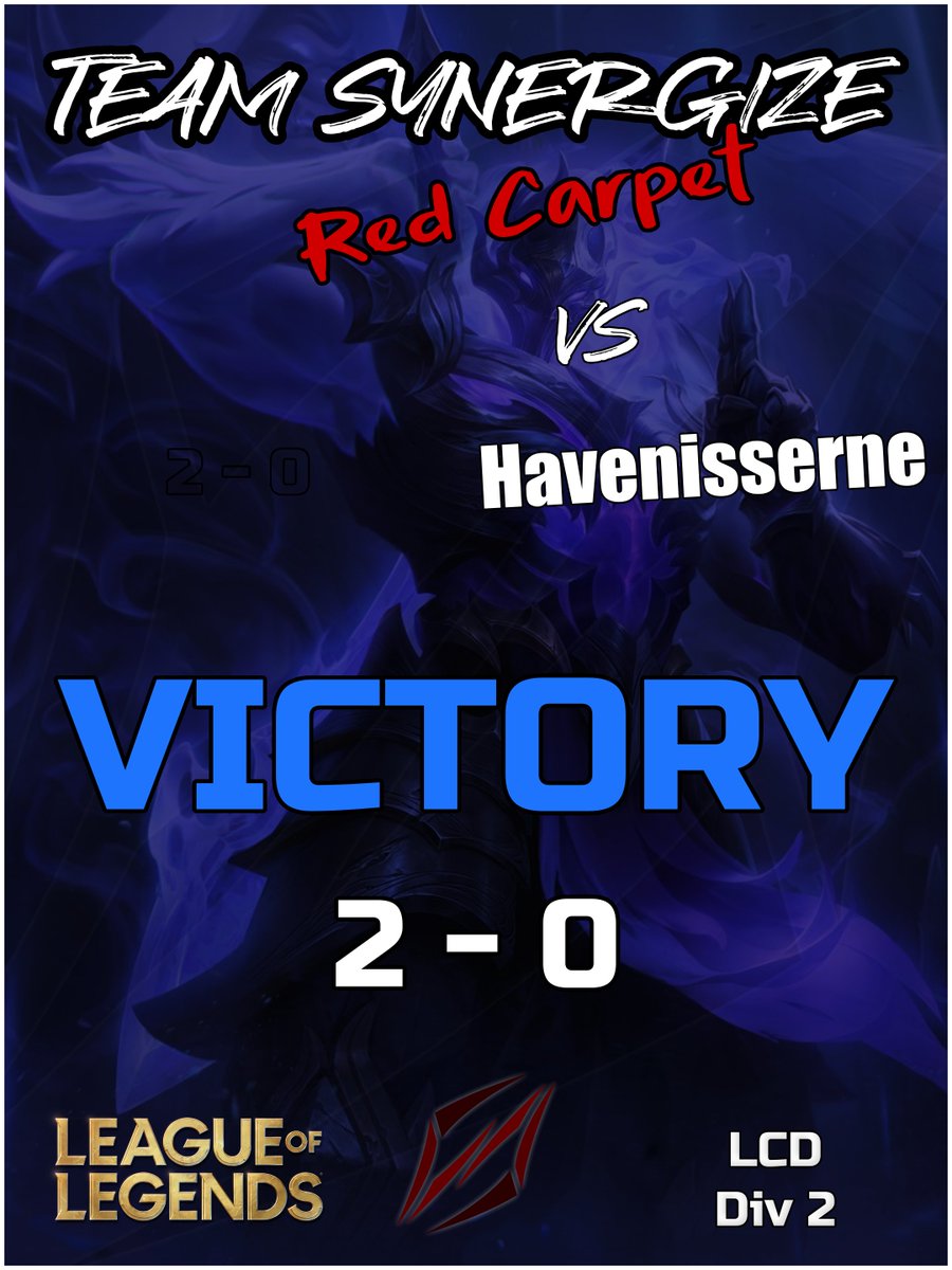 Team_Synergize's tweet photo. Synergize Red Carpet get a 2-0 win in their @LoLDanmark Div 2 Match

Putting us 3-1 in LCD Div 2

GG Havenisserne

And GG WP to the lads!! https://t.co/HvaPAMfQk9