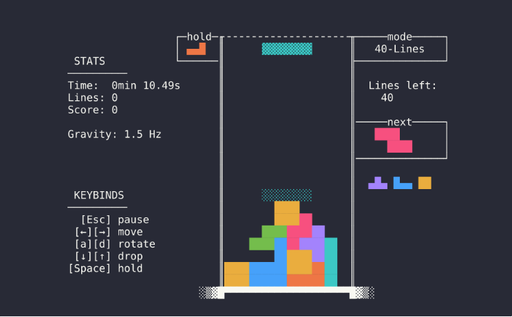 Here goes block-stacking game #Linux 

github.com/Strophox/tetro…