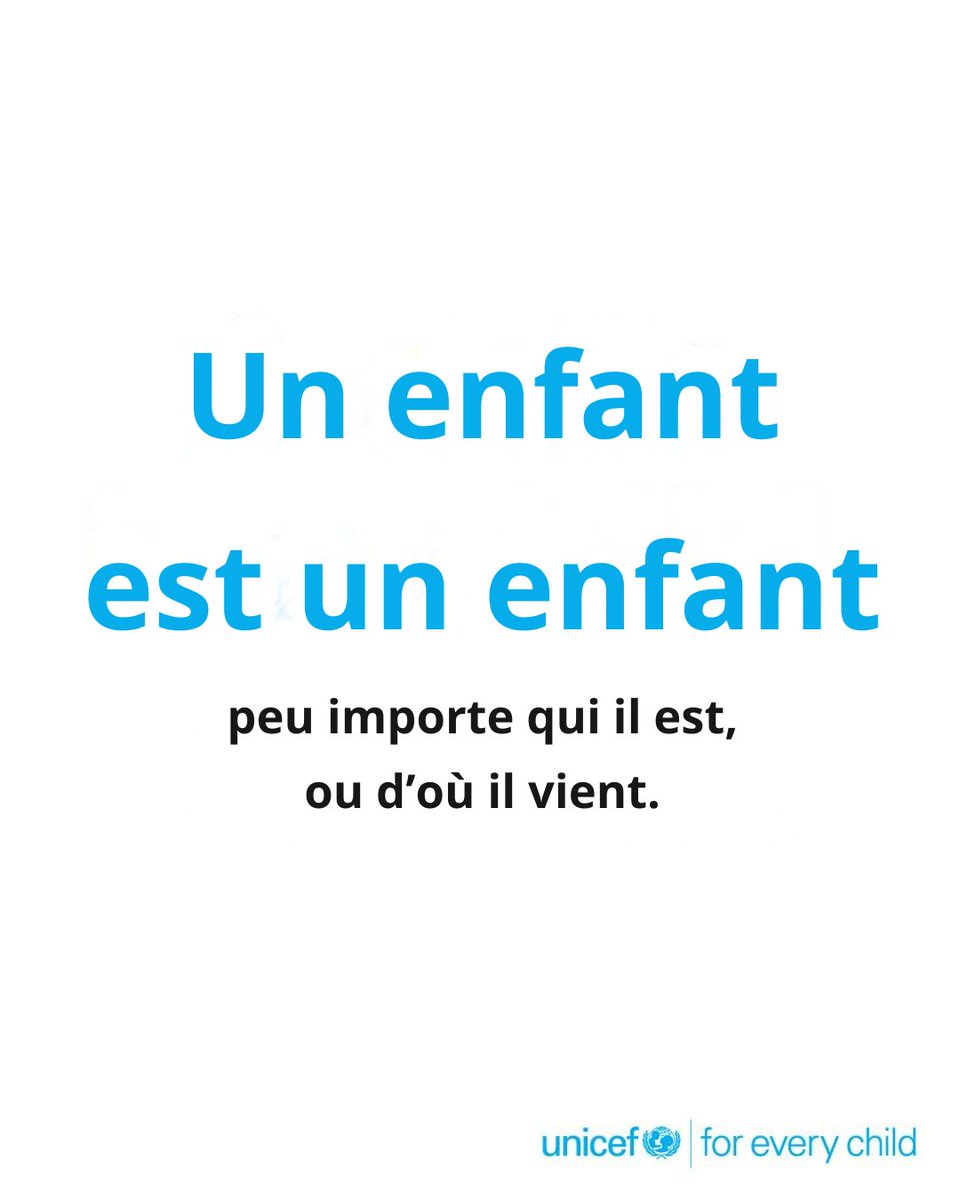 Chaque enfant mérite de grandir sans peur ni violence. La paix est essentielle pour tous les enfants.

@‌UNICEF_FR agit chaque jour partout dans le monde pour protéger leurs droits et leur offrir soins, soutien &amp; services vitaux.

#PourChaqueEnfant