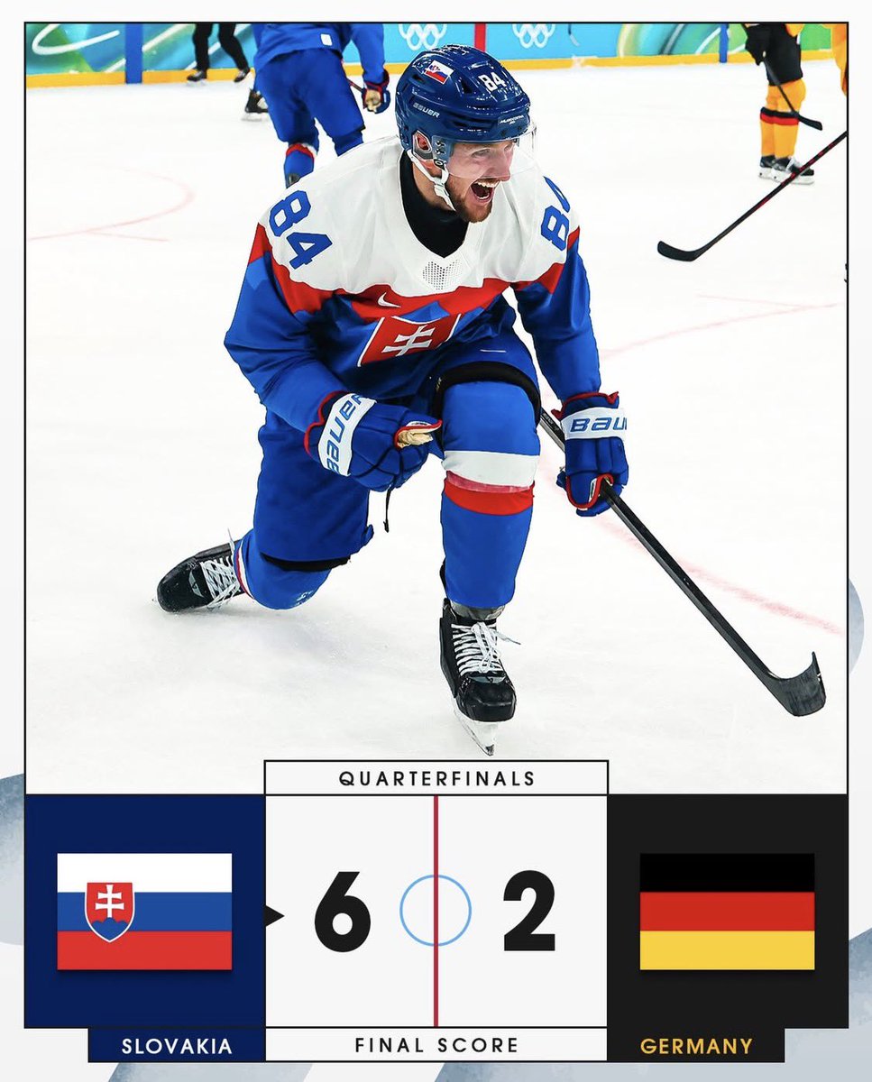 SLOVENIA 🇸🇮 sorprende al derrotar a ALEMANIA 🇩🇪 6-2 y colocarse en las semifinales de los Juegos Olímpicos de Invierno Milano- Cortina 2026.