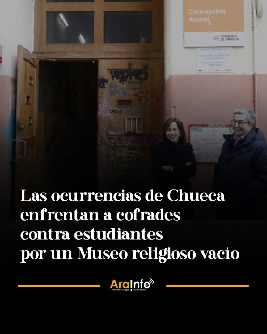 El caos de gestión del PP en Zaragoza ha llevado a la CGT a exigir que el Concepción Arenal “vuelva a su ubicación de siempre” en la Madalena y se busque “otro lugar para el museo cofrade”: arainfo.org/?p=321917