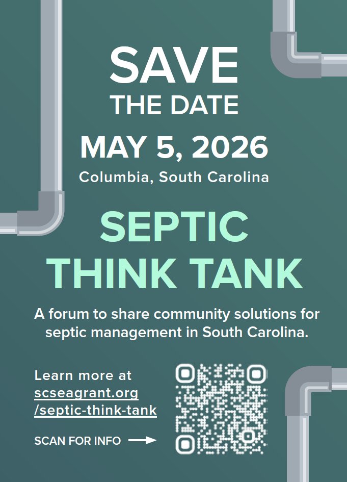 On May 5, 2026, please join Clemson Extension and partners in Columbia, SC, for the Septic Think Tank—a one-day forum dedicated to learning and sharing local research, management strategies, and regulatory solutions for septic systems in South Carolina.