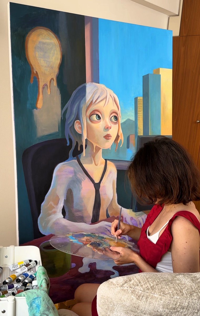 KrisKaspi's tweet photo. painting all day to have time to apply for an open call https://t.co/nchKdp0kkw