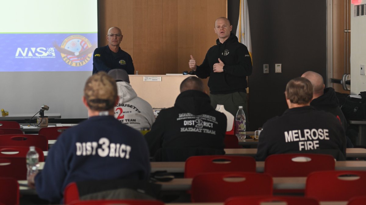 MassDFS's tweet image. The DFS #Hazmat Division recently welcomed representatives from the Dep't of Energy's Nuclear Emergency Support Team &amp;amp; Radiological Assistance Program. They led a 2-day training on radiological basics, screening, &amp;amp; spectroscopy, focusing on topics that relate to Hazmat missions.