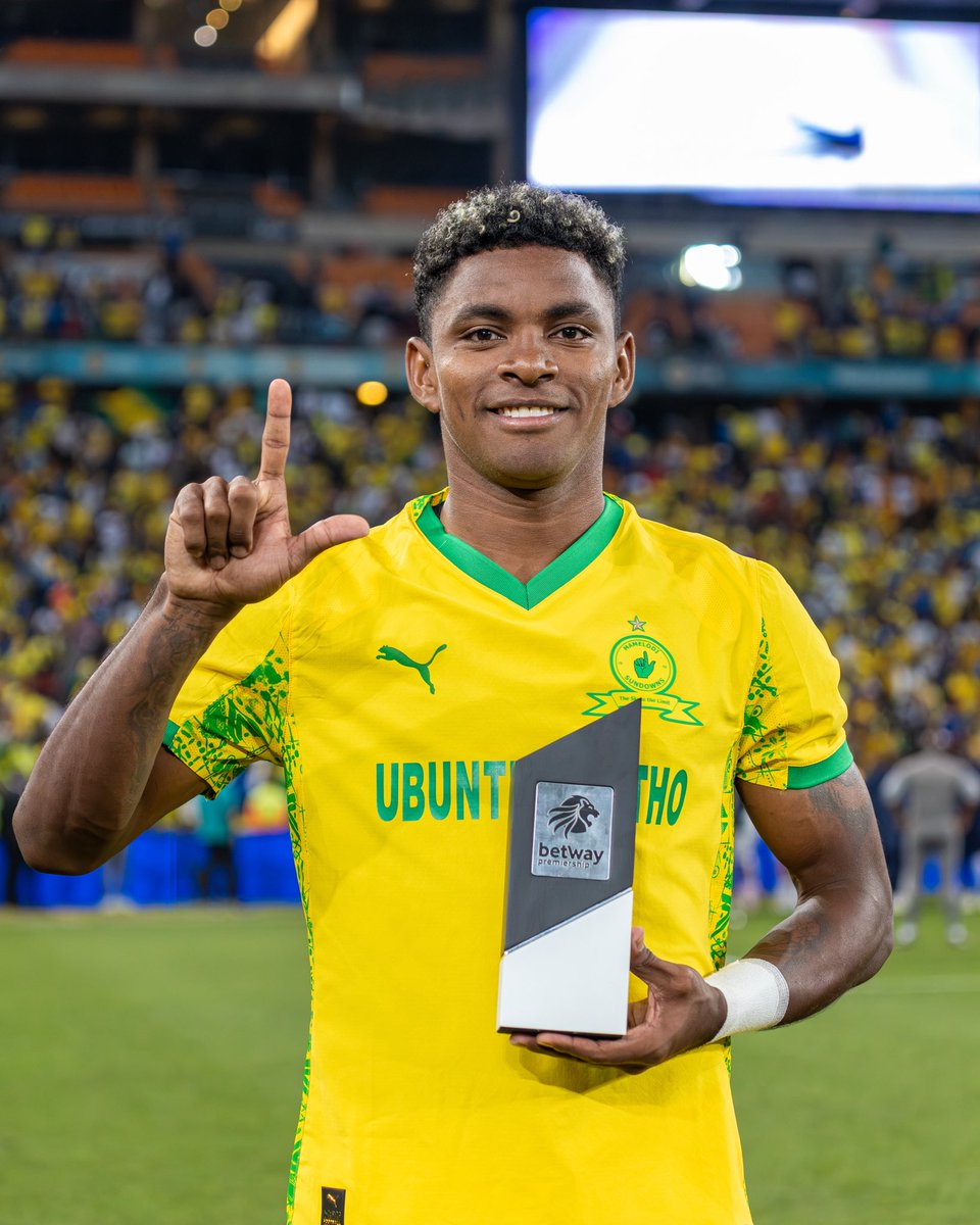 Masandawana's tweet image. Two goals for Brayan León earns him the Man of the Match award. 🔥

#Sundowns #BetwayPrem #AreyengMasandawana