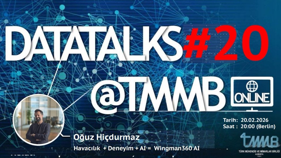 tmmb_almanya's tweet photo. ✈️🤖 Havacılıkta yapay zeka artık gerçek ürünlerle sahada.
AI destekli bir havacılık asistanı nasıl geliştirilir?
Sektörel ihtiyaçlar ürüne nasıl dönüşür?

📅 20 Şubat • ⏰ 20:00 • 📍 Online
🔗 https://t.co/mNz1rLDBsB https://t.co/dBhJYw2nmt
