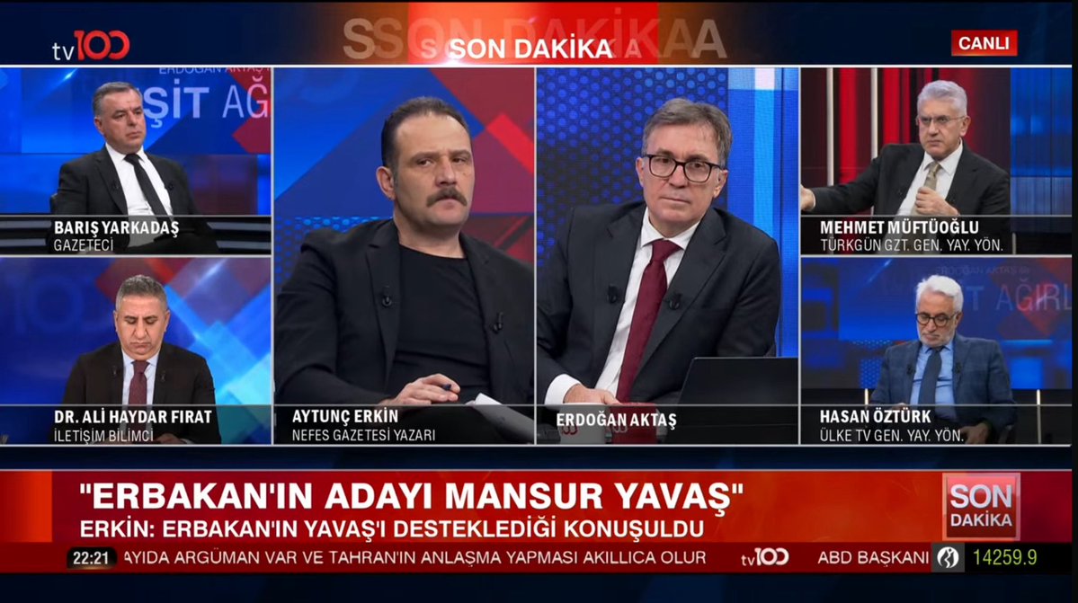 TV100 ekranlarında, gazeteci Aytunç Erkin tarafından dile getirilen “Genel Başkanımız Dr. Fatih Erbakan’ın Mansur Yavaş’ı desteklediği” yönündeki iddia tamamen asılsızdır.

Yeniden Refah Partisi’nin Cumhurbaşkanı Adayı, parti iradesi ve yetkili kurullarının kararıyla Genel