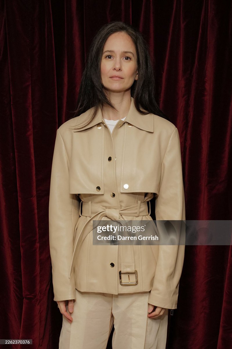 KathBUpdate's tweet photo. Katherine Waterston attends a dinner hosted by Laura Weir, British Fashion Council CEO, and Ben Roberts, British Film Institute CEO, at Mount St. Restaurant on February 18, 2026 in London, England https://t.co/eGp6EtZsl6