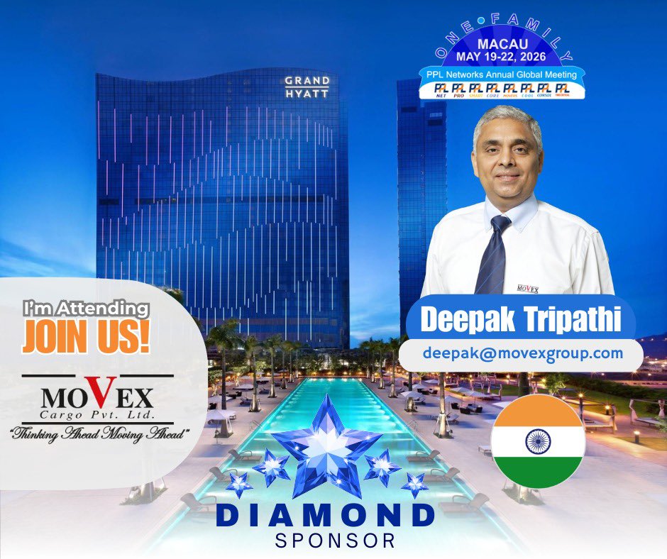 PPLNETWORKS's tweet photo. Join us &amp; meet hundreds of freight forwarders at the  PPL Annual Global meeting 2026 which will take place at the fantastic Grand Hyatt in Macau 🇲🇴from May 19-22

registration 

https://t.co/I9vVBo7xP6 https://t.co/Ig6B9bhXWR