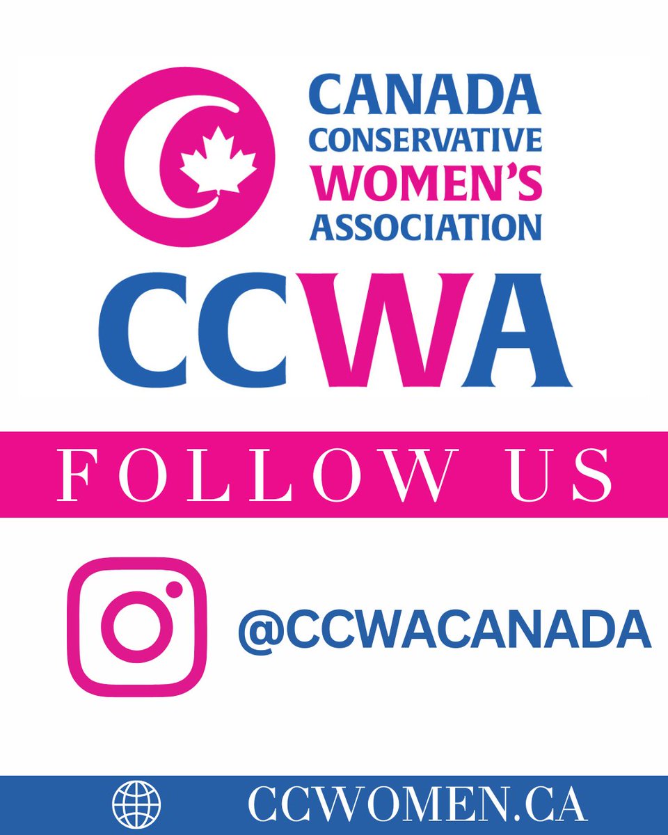 AliciaVianga's tweet image. The Canada Conservative Women’s Association (CCWA) – the first of its kind Canada-wide is committed to leading the charge with a dedicated team of strong, passionate, and ready to lead Conservative women. 

Follow us @ccwacanada 

#CCWA 
#ConservativeWomen
