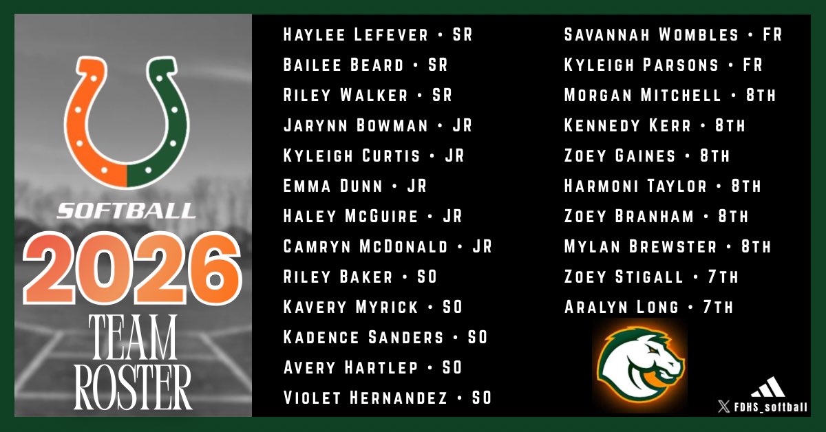 Introducing the 2026 Lady Broncos softball team!! 
Ready to see what this talented group of athletes accomplish this season! 
Go Broncos!! 🧡💚
<a href="/FDHSATHLETICS/">Douglass High School Athletics</a> 
#HORSEPOWER