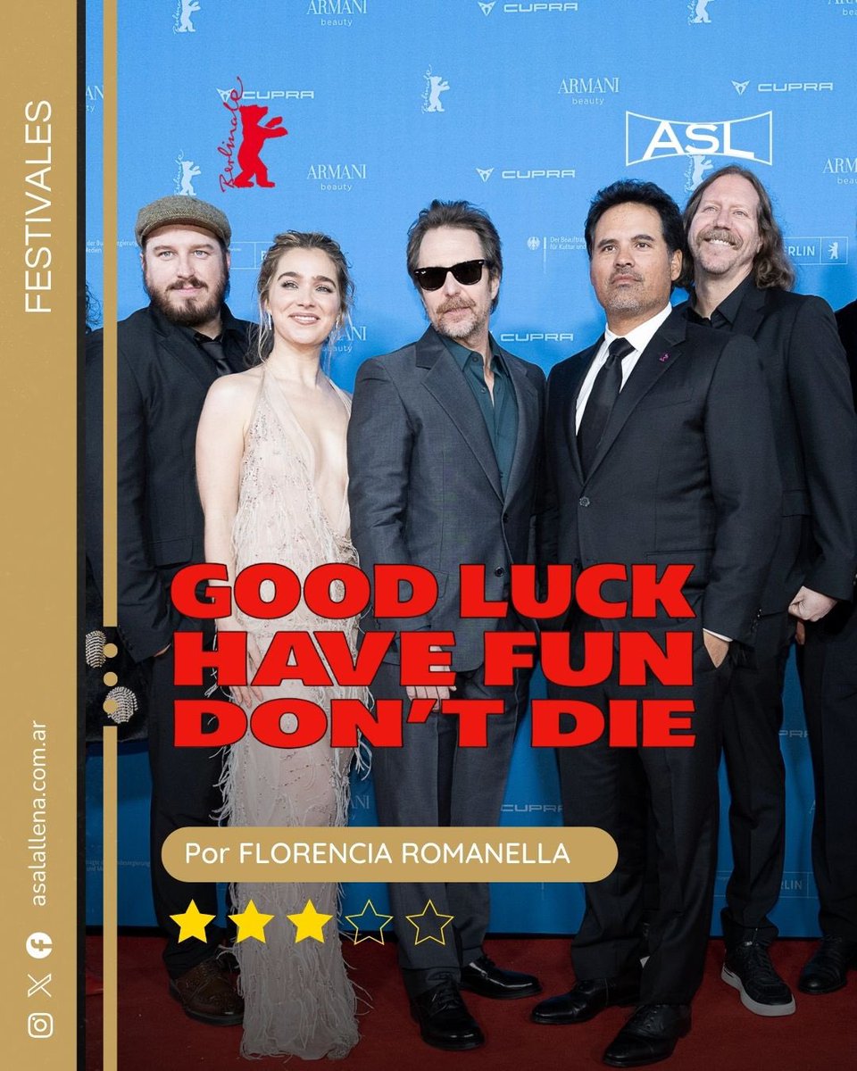 Cobertura IN SITU de la #Berlinale2026 (Festival internacional de cine de Berlin).

Crítica de #GoodLuckHaveFunDontDie , film dirigido por Gore Verbinski y protagonizado por Sam Rockwell, Michael Peña y Juno Temple . Integró la Special Gala. #berlinale #Berlinale76 

Escribe