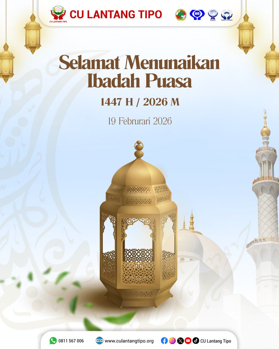 cu_lantangtipo's tweet photo. 🌙✨ Selamat Menunaikan Ibadah Puasa 1447 H
Semoga Ramadan tahun ini membawa kedamaian, keberkahan, dan mempererat tali persaudaraan kita semua.
#SelamatMenunaikanIbadahPuasa
#Ramadan1447H
#Ramadan2026 https://t.co/6JBlsTxwOX