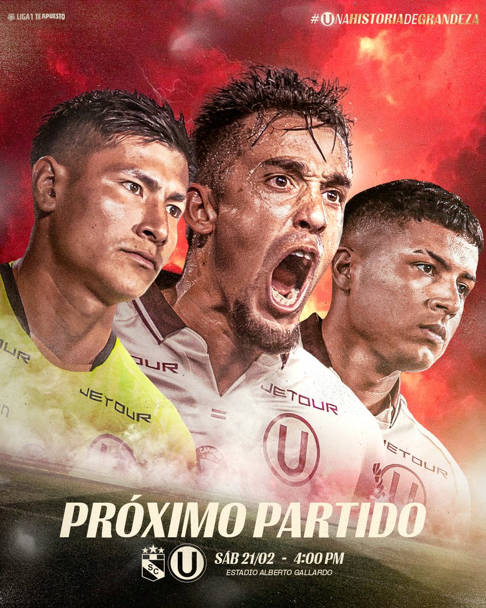 🔜 𝗣𝗥𝗢́𝗫𝗜𝗠𝗢 𝗣𝗔𝗥𝗧𝗜𝗗𝗢 𝗖𝗥𝗘𝗠𝗔

⚽ 𝘚𝘱𝘰𝘳𝘵𝘪𝘯𝘨 𝘊𝘳𝘪𝘴𝘵𝘢𝘭 𝘷𝘴. 𝘜𝘯𝘪𝘷𝘦𝘳𝘴𝘪𝘵𝘢𝘳𝘪𝘰

🏆 𝘈𝘱𝘦𝘳𝘵𝘶𝘳𝘢 2026 - 𝘍𝘦𝘤𝘩𝘢 4

📅 𝘚𝘢́𝘣𝘢𝘥𝘰 21 𝘥𝘦 𝘧𝘦𝘣𝘳𝘦𝘳𝘰 

⏱️ 4:00 𝘱.𝘮.

🏟️ 𝘈𝘭𝘣𝘦𝘳𝘵𝘰 𝘎𝘢𝘭𝘭𝘢𝘳𝘥𝘰

#UnaHistoriaDeGrandeza