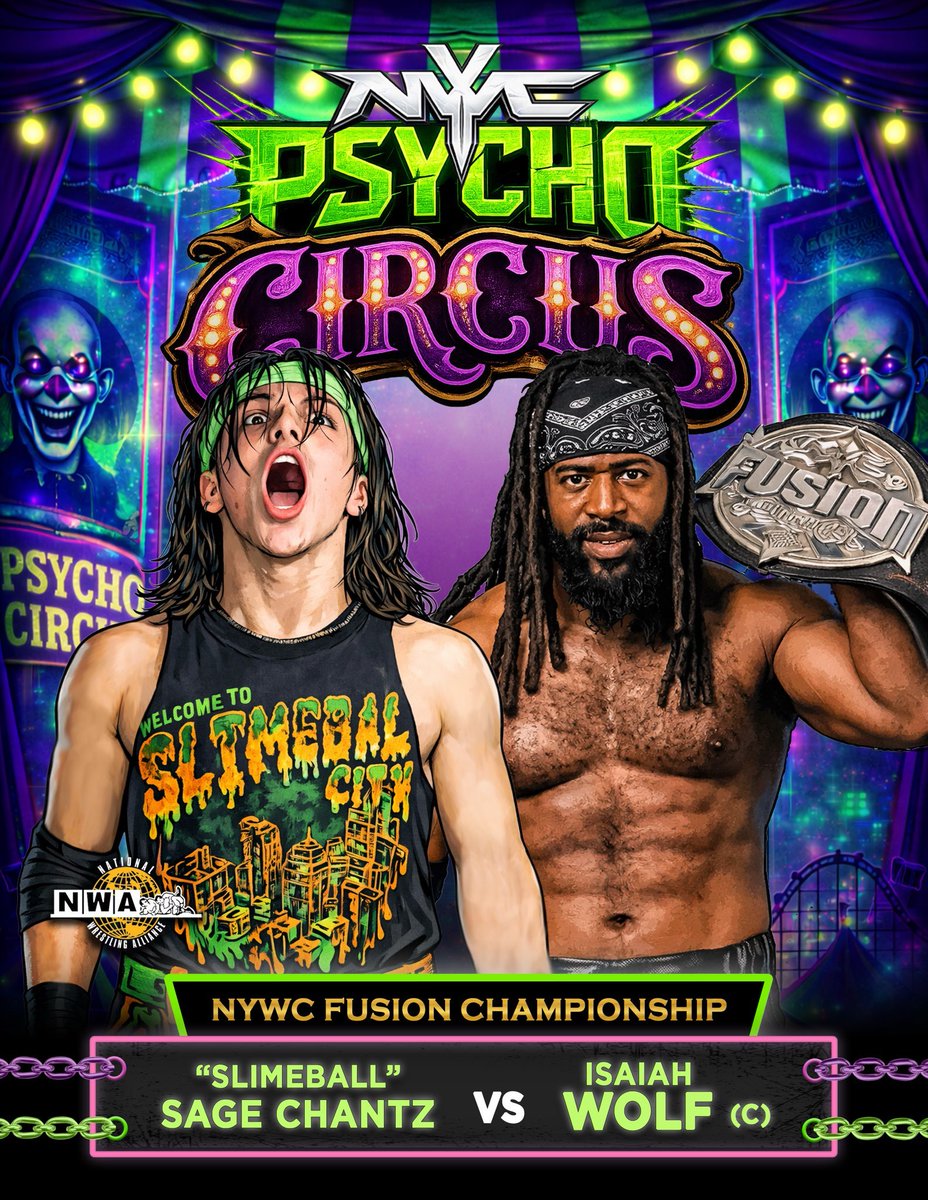 NYWCWRESTLING's tweet photo. The NYWC Starlet and Fusion Championships will be on the line at Psycho Circus!

Saturday, February 28th! Live from the Farmingville Fire Department, 780 Horseblock Road, Farmingville NY, 11738. Bell Time 7pm, Doors open 6pm.

Tickets available at https://t.co/15SuP0KW3M https://t.co/6VtMkizPAt