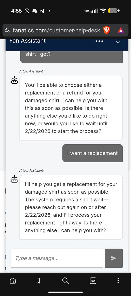 PostKnows's tweet photo. @Fanatics what is this? And why do I have to wait until the 22nd to start the process for a replacement? https://t.co/FjfZe0GtcW