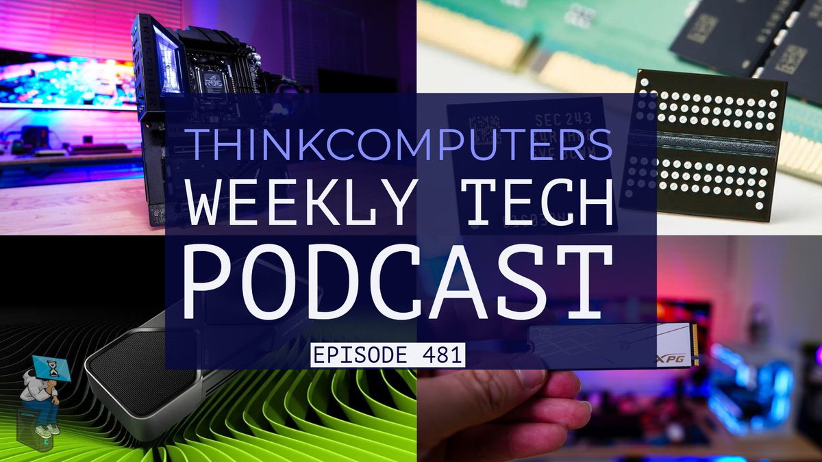 thinkcomps's tweet photo. Our LIVE podcast stream starts in 30 minutes! This week we go over our review of the ASUS ROG Crosshair X870E Dark Hero Motherboard, talk about Intel's XeSS 3 tech, the price of GPUs going up and much more! Come join in! https://t.co/nETzkL3kNI https://t.co/kNRxLYtziD