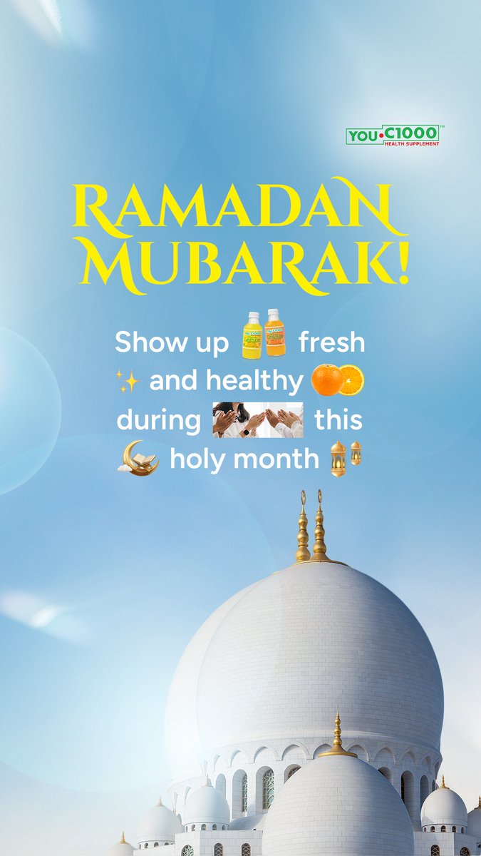 Selamat menjalankan ibadah puasa Ramadan 1447 H 

#YOUCME #HealthyInsideFreshOutside #youc1000vitamin #Ramadan