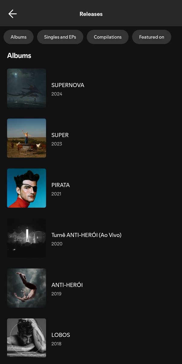 jaopotiguar's tweet photo. Atualização no Spotify de Jão: agora o álbum LOBOS (Deluxe) aparece como uma compilação.

Na aba de álbuns, somente a versão standart está em destaque. https://t.co/9iYHmwzidv
