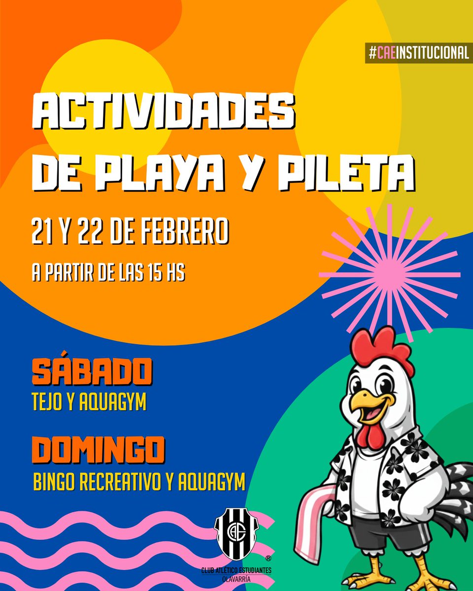 #CAEINSTITUCIONAL ☀️🌊 Actividades de Playa y Pileta en Estudiantes
