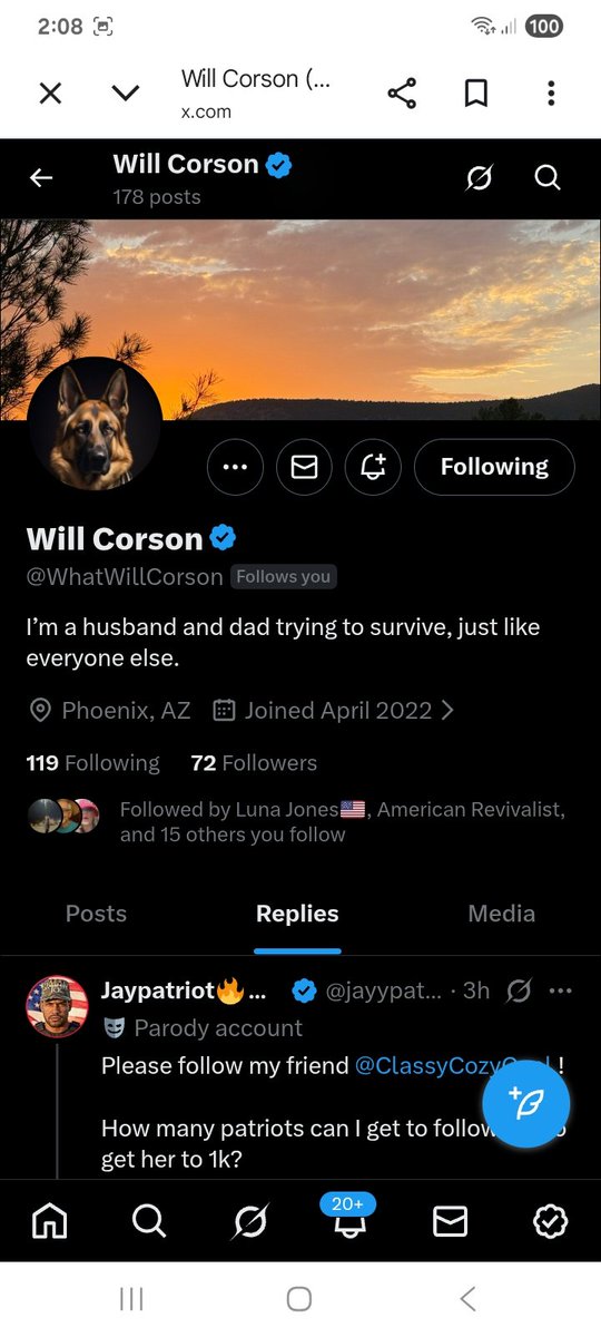 Two patriots wanting to meet new connections 
<a href="/rob_starbird/">Rob Starbird</a> 
<a href="/WhatWillCorson/">Will Corson</a> 
F&amp;R
💪🫶💯🇺🇸