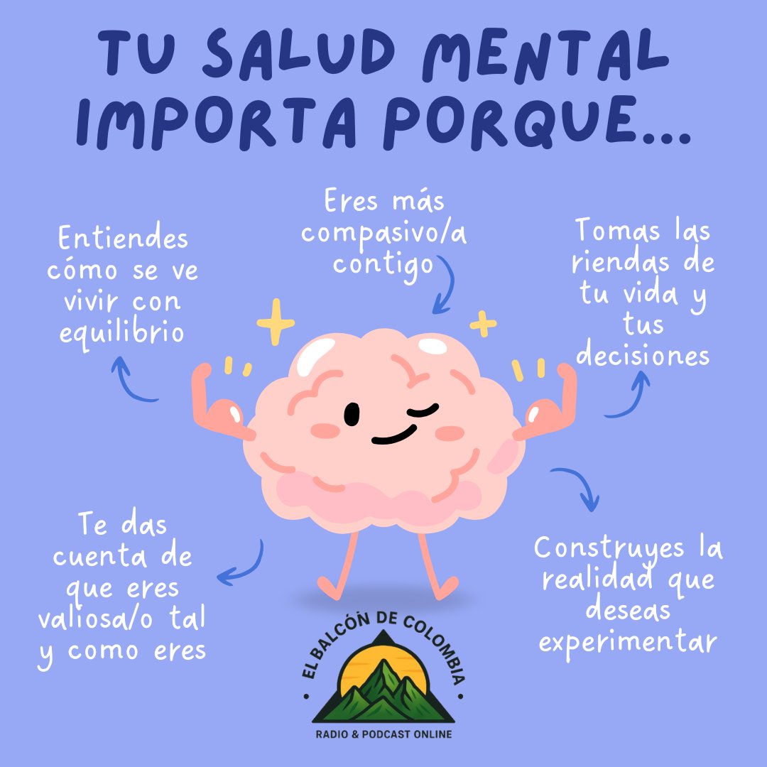 BalconColombia's tweet photo. En El Balcón de Colombia creemos que hablar de salud mental es un acto de valentía 💚

Cuidar nuestra mente es tan importante como cuidar nuestro cuerpo. Escuchar, acompañar y buscar ayuda también es fortaleza.

La salud mental no es un lujo, es una necesidad.
a https://t.co/wlqTvXp69v