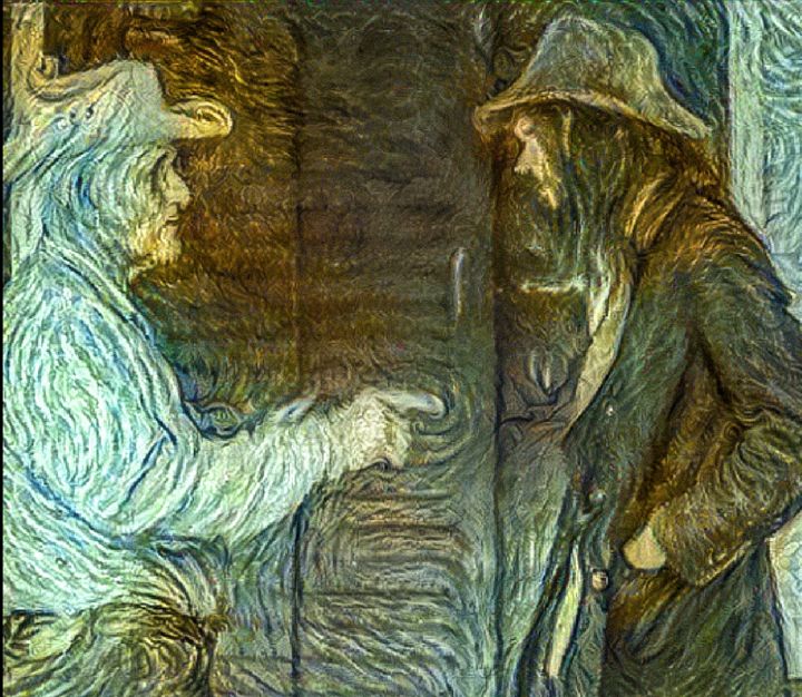 Greenwarrior22's tweet photo. Art of the Day! "Neil Young and the Old Man". Buy at: https://t.co/HURYbAd0Kc https://t.co/2VpeOx2UCo