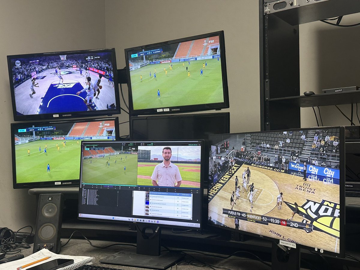 TylerMaddenTV's tweet photo. SPORTS TY IS BACK TONIGHT: 
KB and I are holding it down again while @yannitragellis and @TVAustinT head back from Arizona. We’ve got all the bases covered! We’re in the edit bay watching NKU, FC Cincinnati and have a full recap of spring training. All tonight on @Local12 https://t.co/D3oAs9pB6G