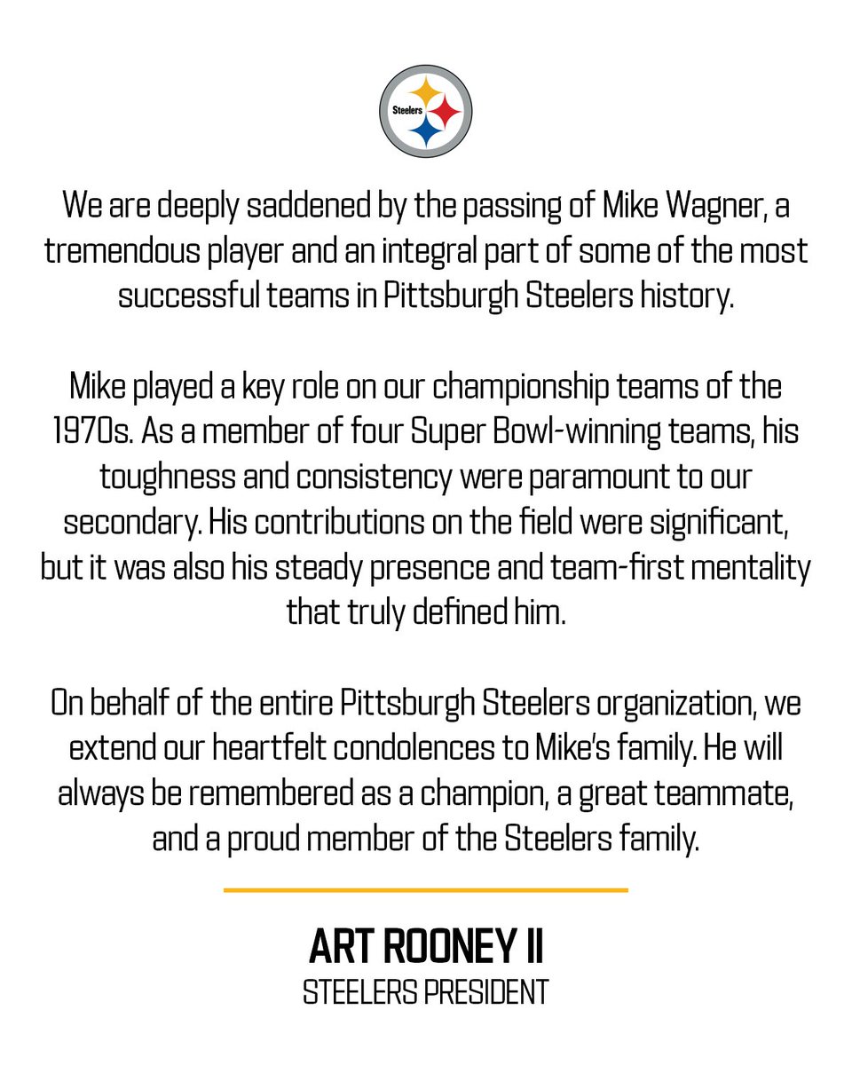 Steelers President Art Rooney II on the passing of Mike Wagner: