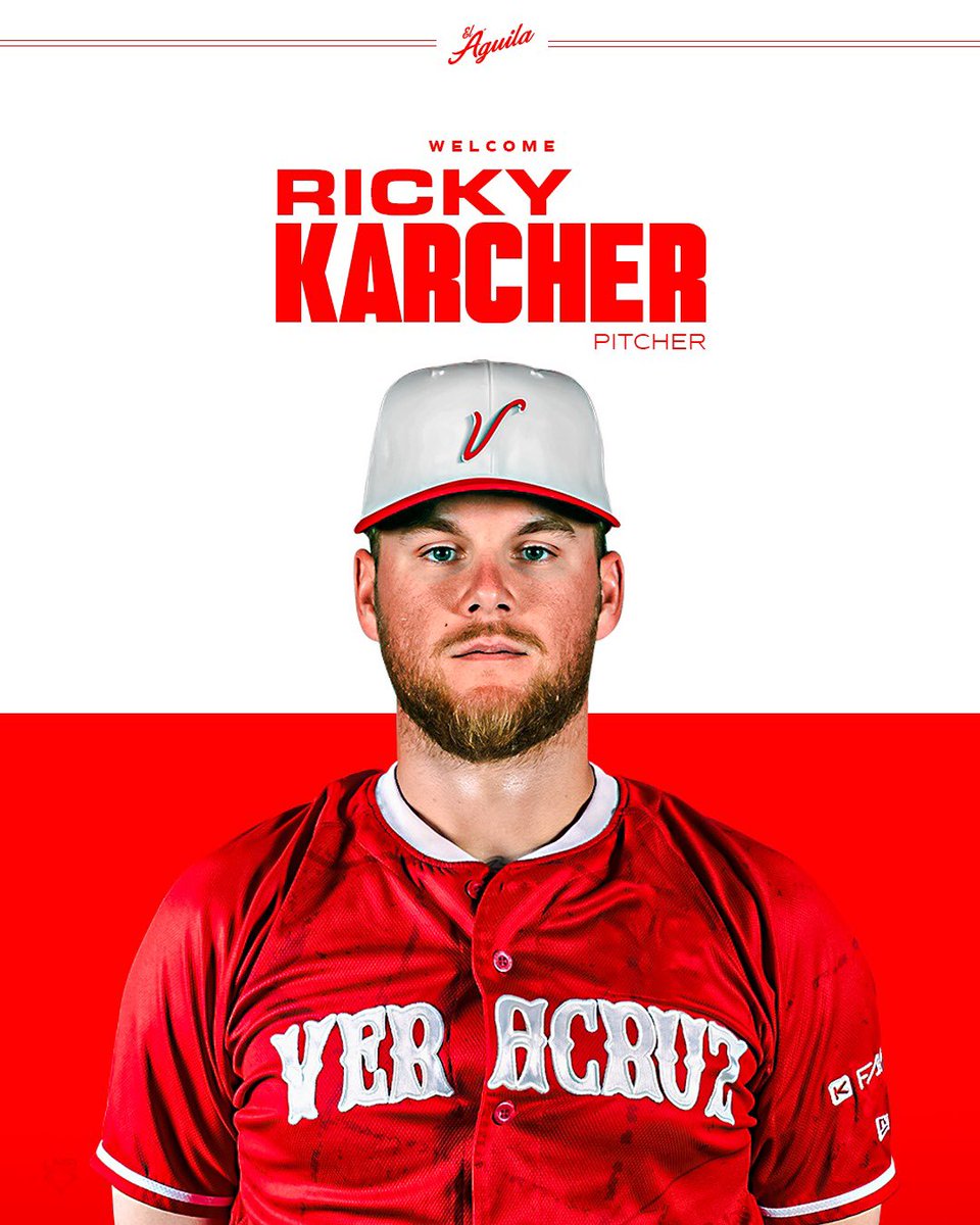 elaguilabeisbol's tweet photo. 98 mph directo al Puerto 🌊 🔥 

Le damos la bienvenida a Ricky Karcher, lanzador originario de Kentucky con experiencia en MLB y una recta de poder⚾️🔥

El Glorioso suma brazo, carácter y gasolina pura al montículo 👊🏻

💻: https://t.co/V8cBqkbthZ https://t.co/yqMfHecIVd