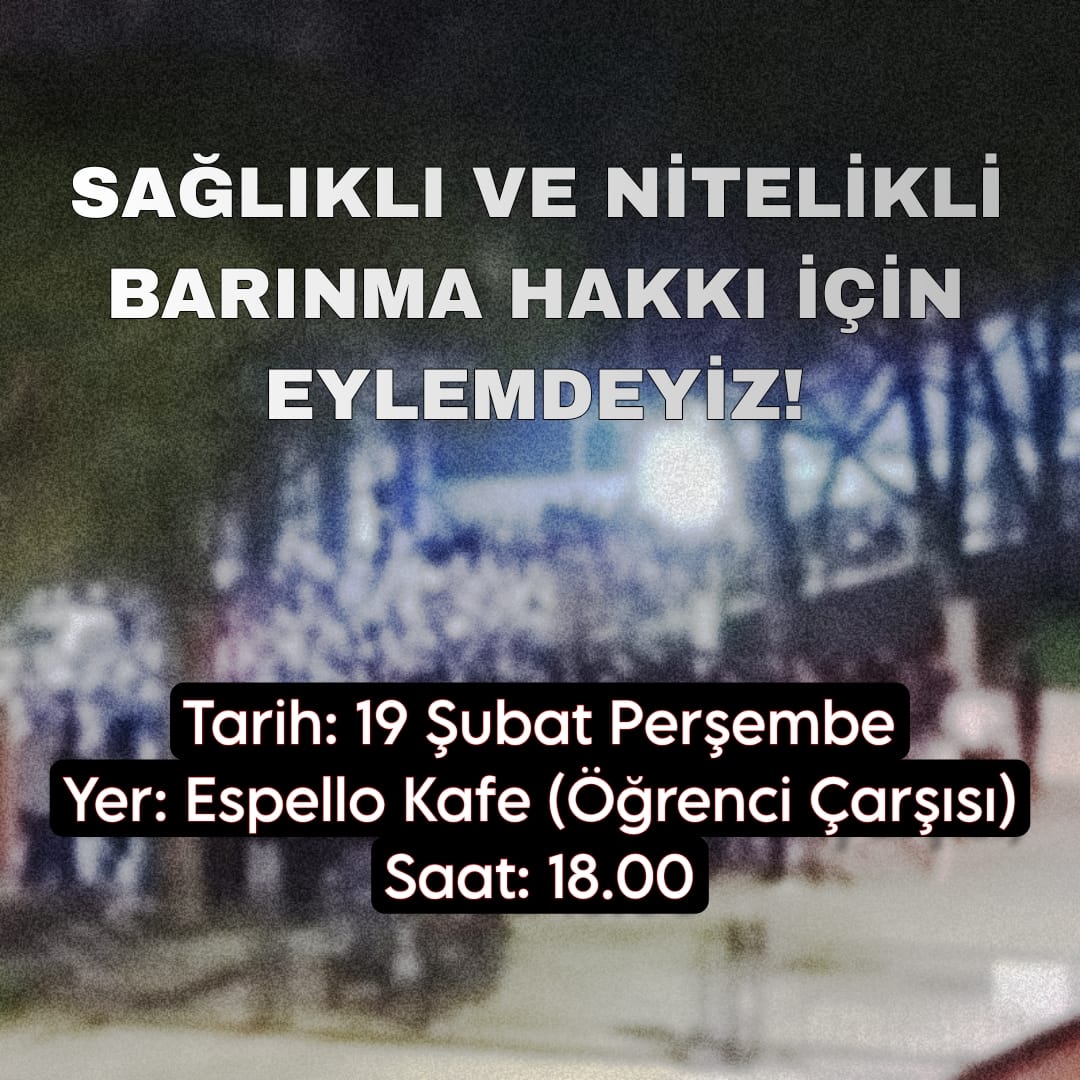Ege KYK Yurdu'nda bir haftadır sıcak su yok. Daha bir ay önce onlarca arkadaşımızın aynı yurtta yemekten zehirlendiğini unutmadık. Sağlıklı ve nitelikli barınma hakkımızın gaspına karşı yarın eylemdeyiz! 
Sermayeye değil eğitime bütçe istiyoruz!