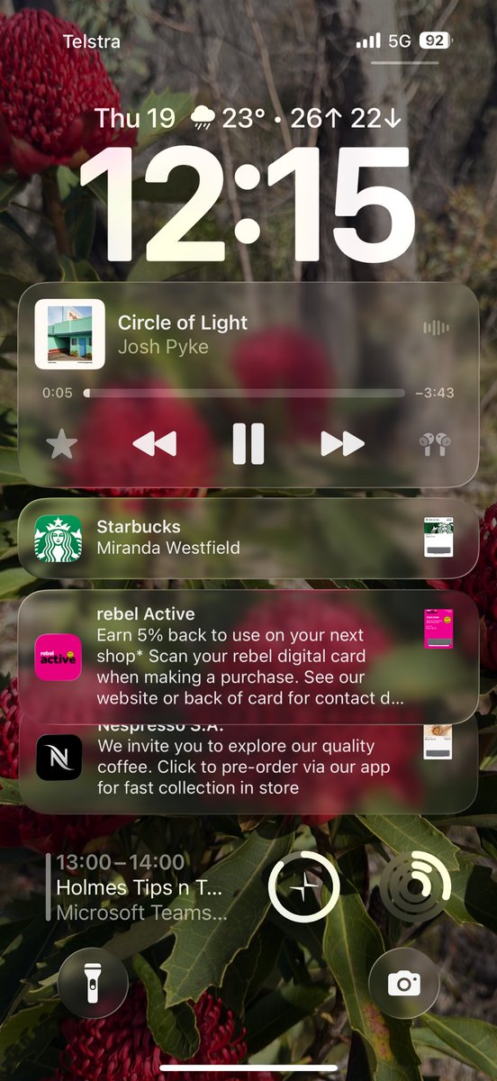 Not sure if this has always been here, but noticed the Rebel Sport pass shows up when nearby 😍