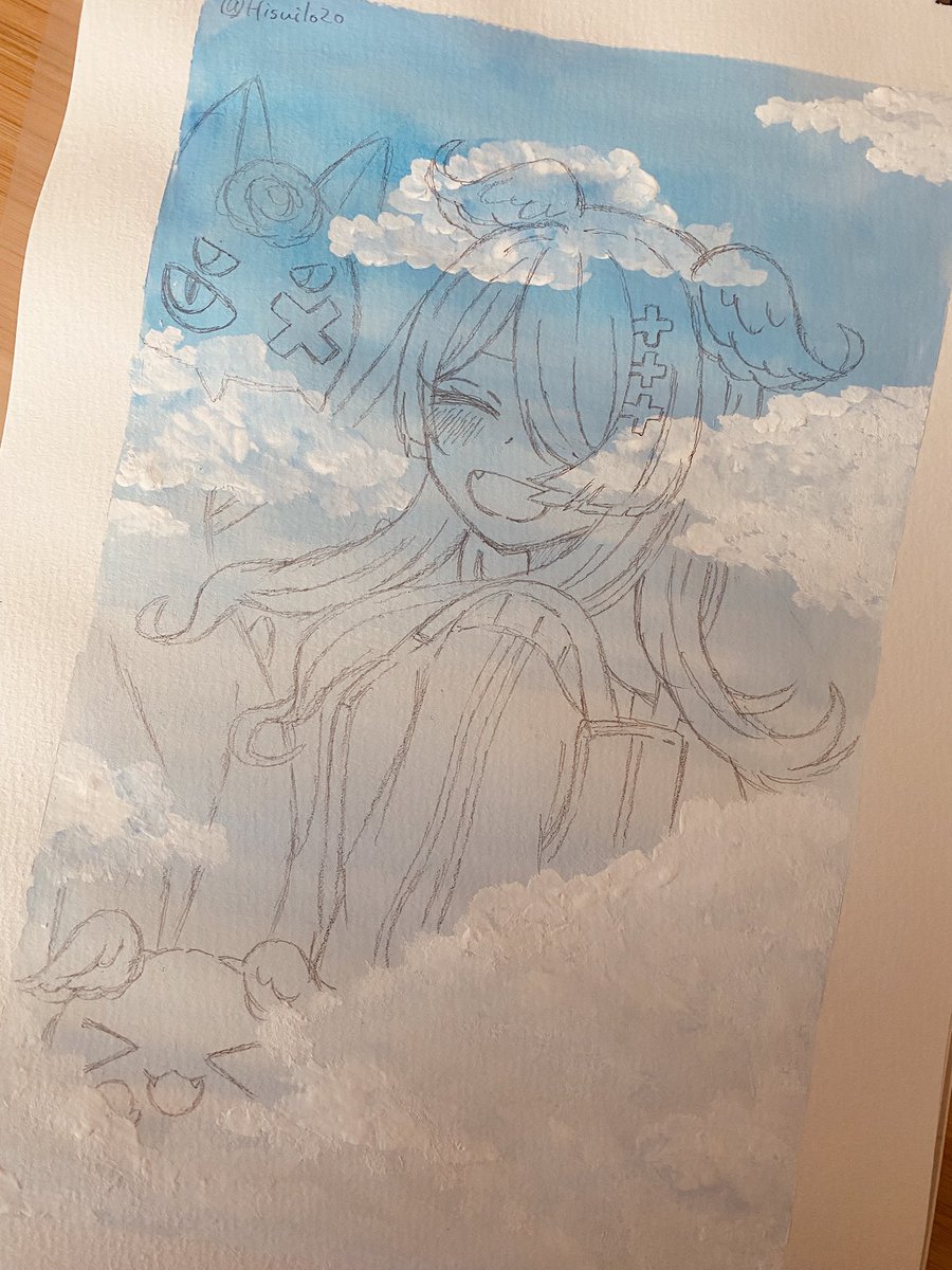 Hisui1o2o's tweet photo. #絵リーラ  #pendorART 
「If the sky is cloudy, let's laugh it off」 https://t.co/d5rp3EMTqp