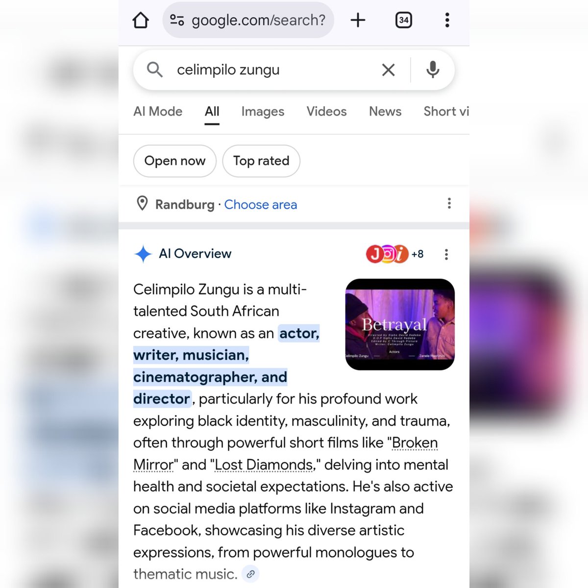 Celimpilo Zungu – actor, writer, musician &amp; filmmaker shaping black identity through powerful shorts. 🎬🎤 #SAartist