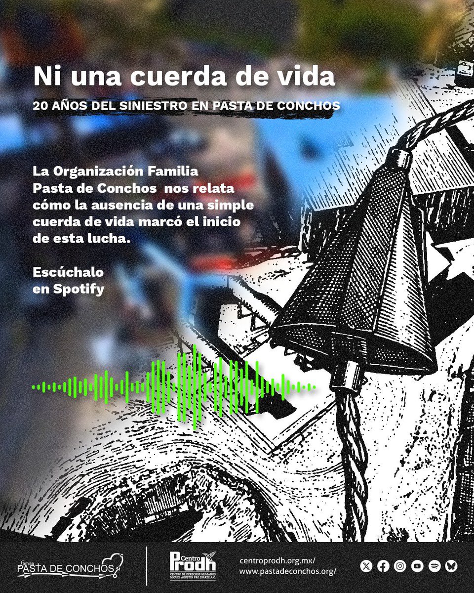 🔈 A dos décadas de la tragedia en la mina #PastadeConchos, el estruendo de la explosión sigue resonando como una demanda de justicia. Lo que comenzó como el rescate de 63 mineros atrapados por la negligencia, se transformó en un movimiento de vida que hoy florece en el