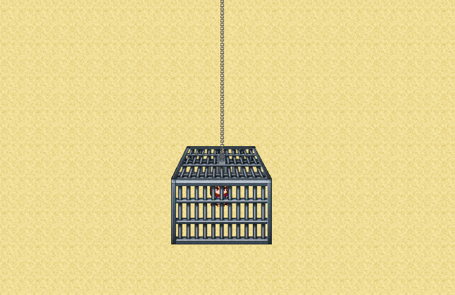 『檻　鎖』  

エタナラ庫 
etanara.fungamemake.com/archives/6086 
 #RPGツクールMZ #RPGツクールMV #rpgmaker 

鎖は延長可能！
２頭身でも３頭身でも！
密集してれば複数人でも！

檻を降ろすだけではなく、檻を上げることで野に放つとかね。