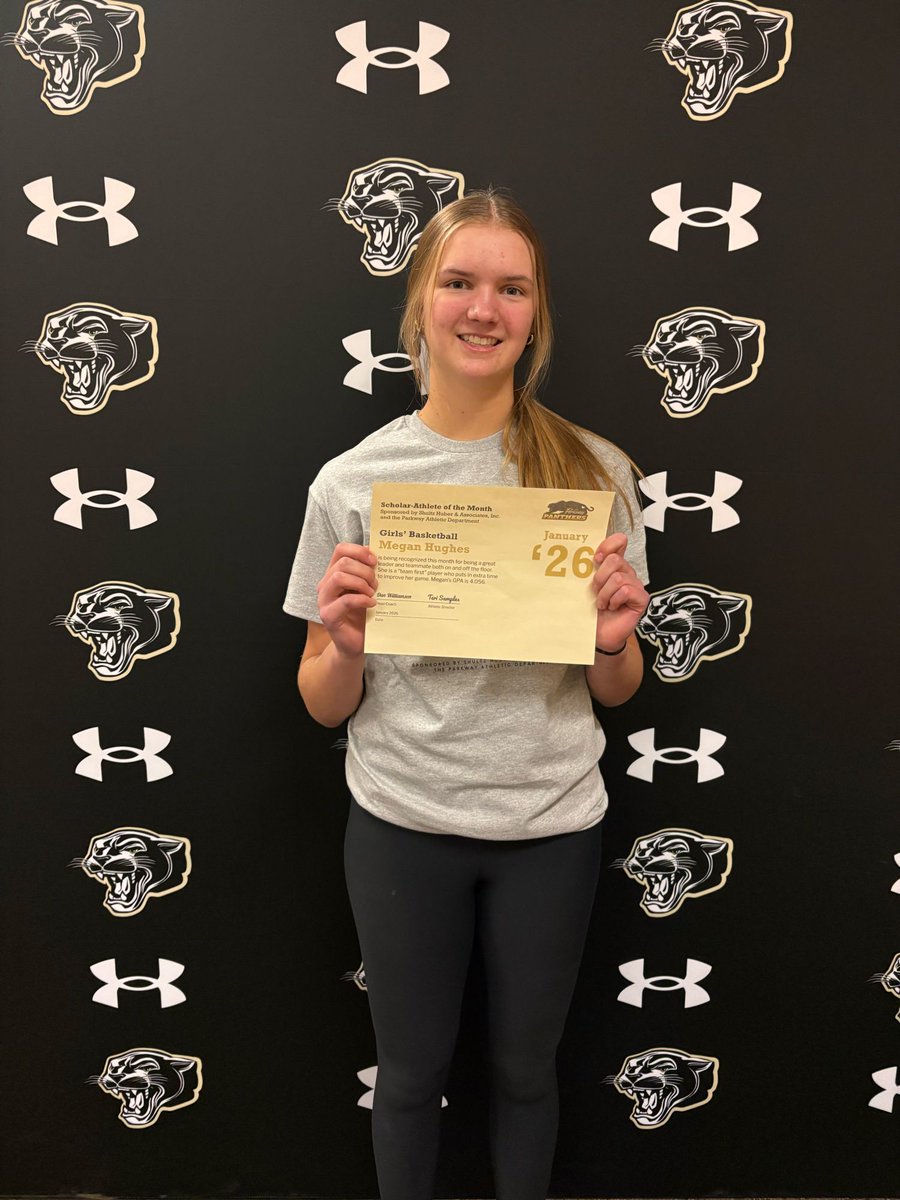 ParkwayAD's tweet image. Shultz Huber &amp;amp; Associates and the Parkway Athletic Department proudly present Megan Hughes as the Scholar-Athlete for Girls’ Basketball. Megan is the daughter of Doug and Lynn Hughes. Congratulations, Megan!