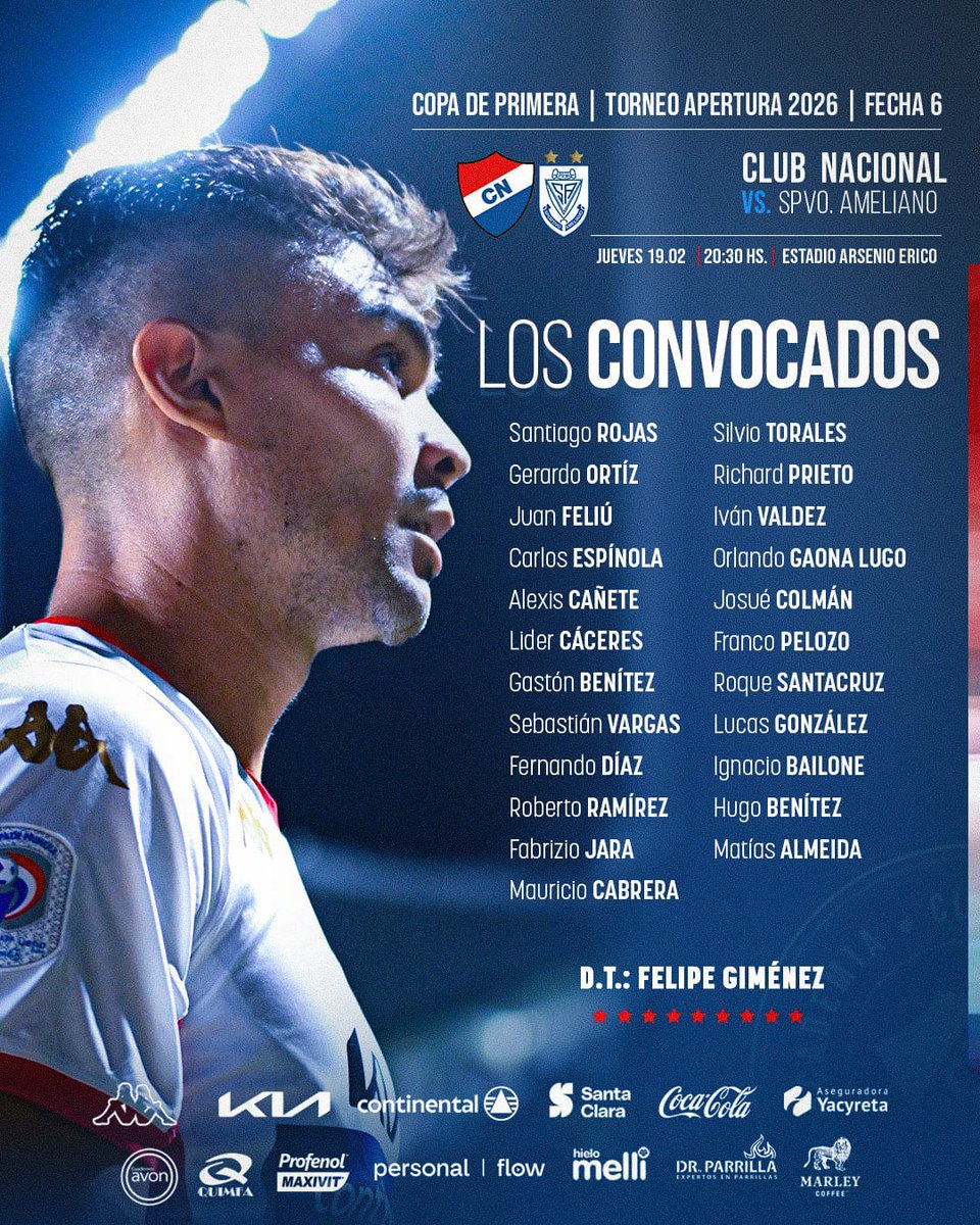 📋⚽ 𝙇𝙤𝙨 𝙘𝙤𝙣𝙫𝙤𝙘𝙖𝙙𝙤𝙨 !!

El Tricolor ya tiene a sus elegidos para la Fecha 6 del Apertura. 💪

Todos unidos, todos alentando, todos empujando por los tres puntos.

¡Vamos Nacional Querido!