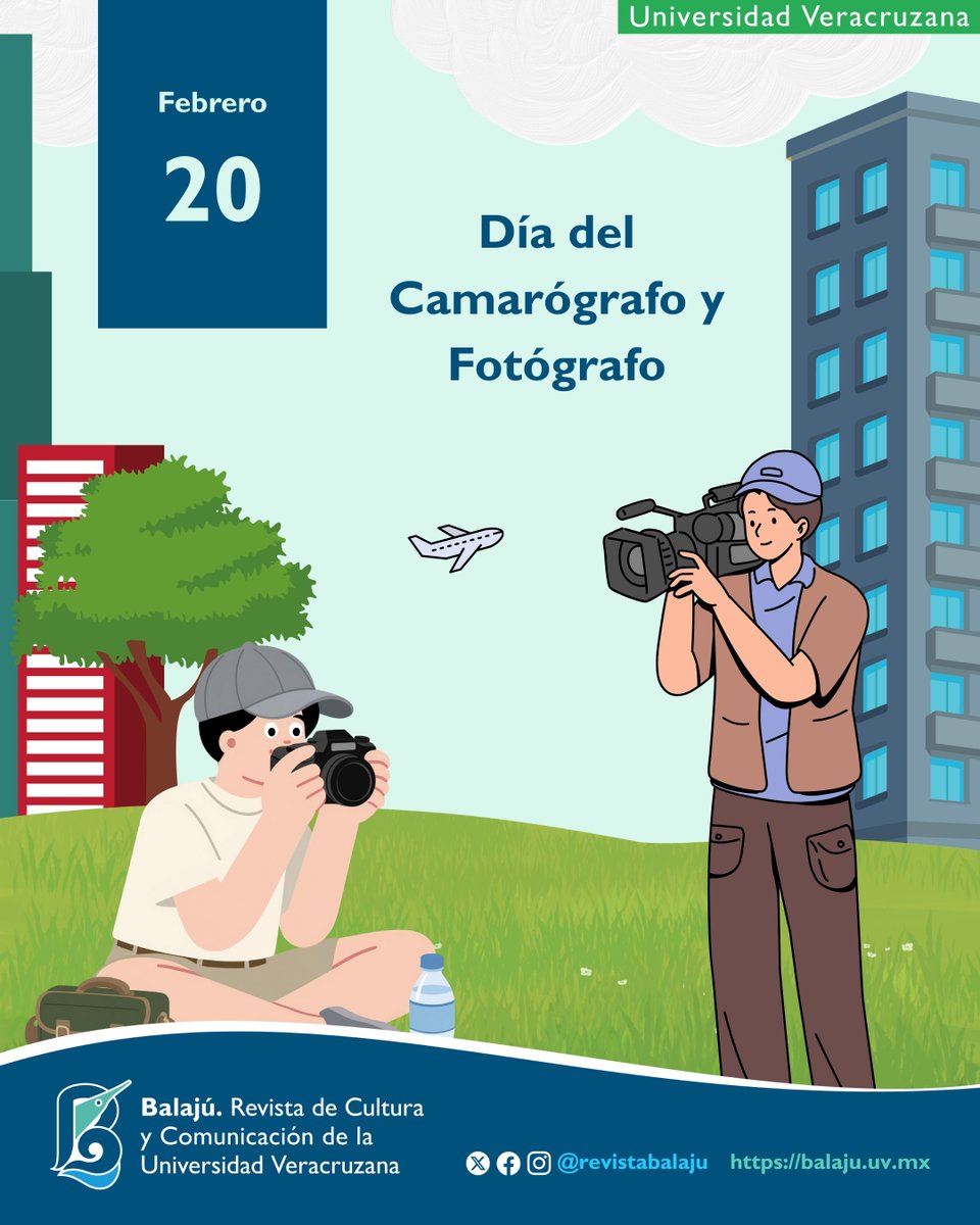 📸 Capturan la memoria en imágenes. 
Este día celebramos a quienes con su mirada construyen relatos visuales que preservan cultura, historia y emociones.
#RevistaBalajú #RevistasUV #UniversidadVeracruzana #revistadecomunicación #RevistasUV #DíaDelFotógrafo #DíaDelCamarógrafo