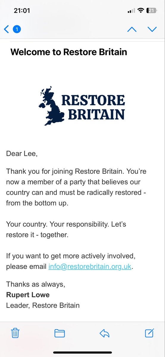 26 years in the forces, never felt the need to be a party member.

Until NOW, complete faith in <a href="/RupertLowe10/">Rupert Lowe MP</a>  and <a href="/RestoreBritain_/">Restore Britain</a> 

Let’s go💂 🇬🇧