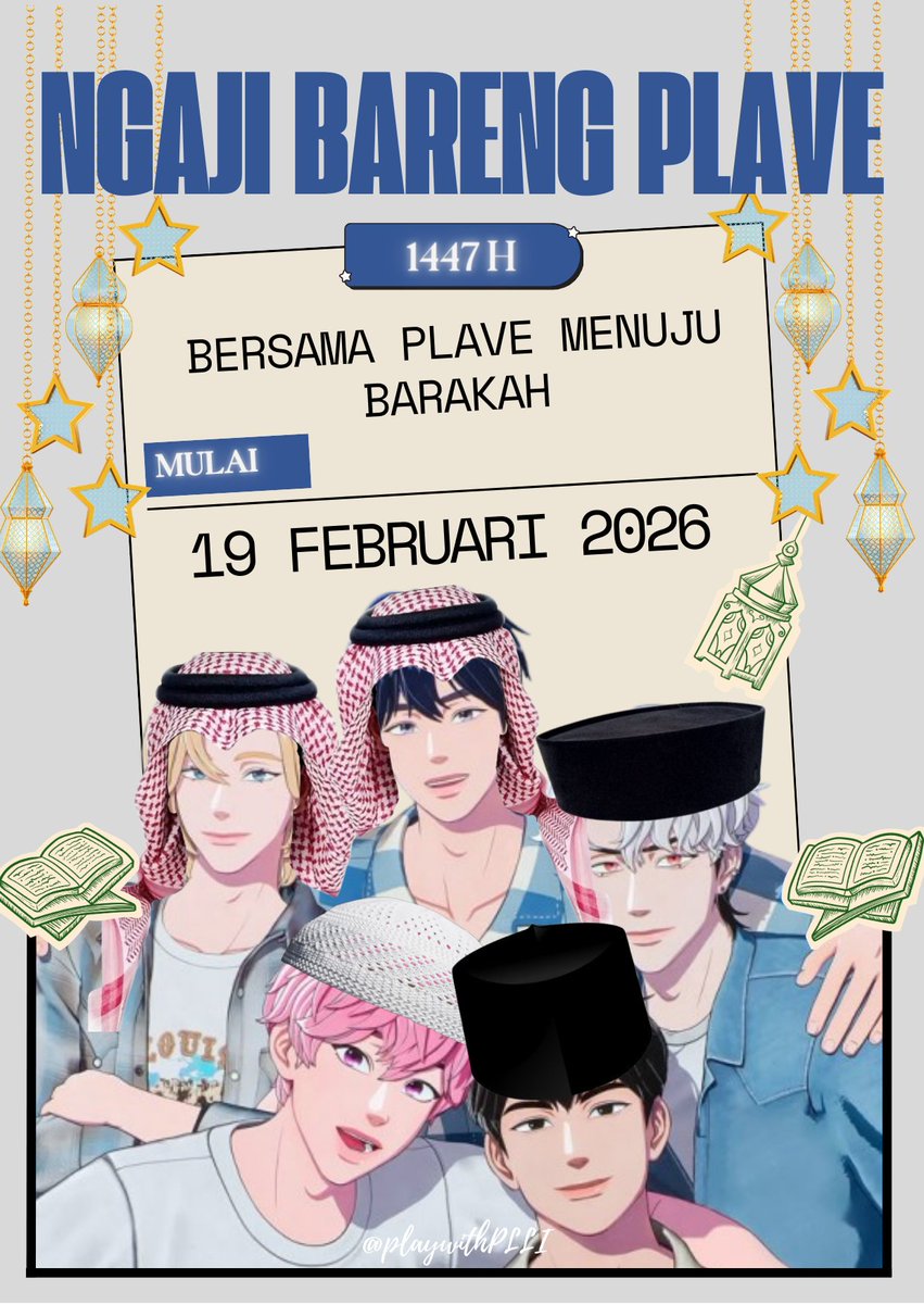 Plli, menyambut bulan Ramadan, mari isi sebagian waktu kita dengan #NgajiBarengPlave yuk! 

Disimak ya detail kegiatannya di bawah ini 👇🏻👇🏻👇🏻