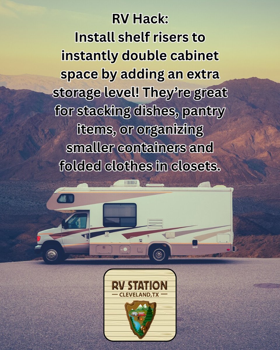 Small upgrades make a big difference in your RV. It’s simple to add shelf risers and create extra storage for dishes, pantry items, and more!

➡️rpb.li/UkN5

#RVStationTX #RVStorageSolutions #RVLifeTexas