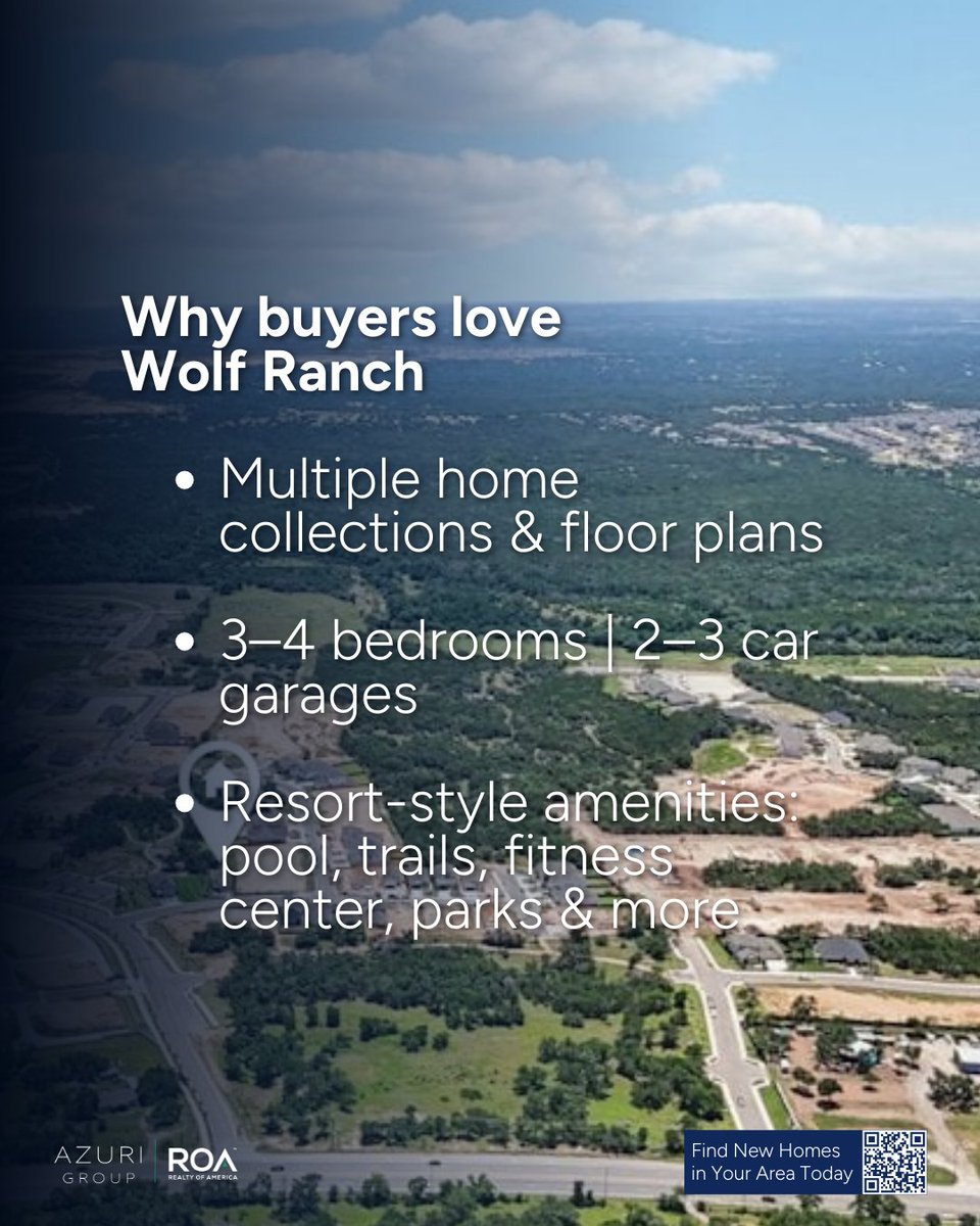 AzuriRealty's tweet photo. Wolf Ranch is Georgetown’s hot spot for a reason! With diverse home styles, top-tier amenities, and on-site schools, this master-planned community is designed for modern living.

Ready to move in? Let’s chat about available opportunities! 🏡

#AzuriGroupROA #GeorgetownTX #Texas https://t.co/bfNSDqOolK