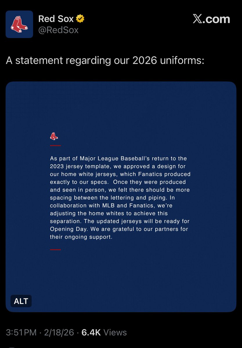 YankeeWRLD's tweet image. Fanatics made the Red Sox delete the original so they’d sound better 💀💀