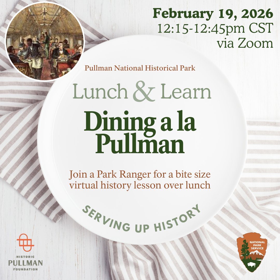 PullmanFriends's tweet photo. Step into history on your lunch break
Travel back to the golden age of rail travel as the park rangers explore the evolution of dining aboard Pullman railcars.
Tomorrow Thursday at 12:15 PM
Just click the Zoom link and enjoy - https://t.co/bgB58MS2Rs https://t.co/EUix8CdzCU
