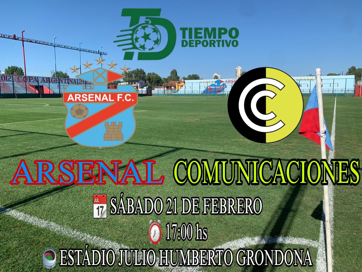 TiempoDeportiv8's tweet photo. Fecha 1 | La Primera B Metropolitana Fútbol Argentino De AFA
🔜 Próximo Compromiso
📆 Sábado 21 Febrero
⏰ 17:00 hora
⚽️ #ArsenalFútbloClub - #Comunicaciones
⚖ Árbitros a Confirmar
🏟 Estadio Julio Humberto Grondona
#ArsenalEsSarandi #VamosComu #PrimeraBMetropolitana https://t.co/U66Z3vy6Wx