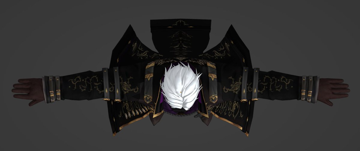 A small WIP from a commission I’m working on for someone, I had to share this because I’m super proud of how I did this outfit!  

#VRChat #vrchatavatar #blender